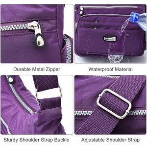 Bolso Bandolera Impermeable de Nailon para Mujer con Múltiples Bolsillos, Bolsos de Hombro para Viajes al Aire Libre y Uso como Bolso de Mano - Product Image 5