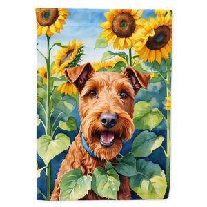 Irish Terrier et Tournesols Jardin Drapeau Multicolore Boîte Aux Lettres Décorative Cour Bannière pour Patio Oeuvre Fleur Lits Taille Bannière - Product Image 1