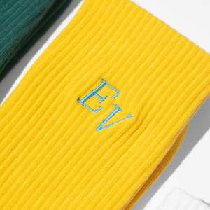 Chaussettes de mode streetwear BSCI personnalisées avec lettres lumineuses, chaussettes en coton pour hommes et femmes, design décontracté, chaussettes brodées - Product Image 3