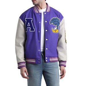 Veste de baseball universitaire personnalisée de qualité supérieure pour adultes et jeunes, veste d'hiver coupe-vent en toile de couleur personnalisée avec motifs imprimés sur mesure - Product Image 1
