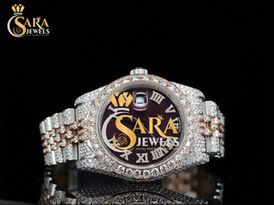 Reloj de Pulsera de Acero Inoxidable con Diamante Moissanite de Primera Calidad para Hombre, Disponible a Precio de Exportación - Product Image 2