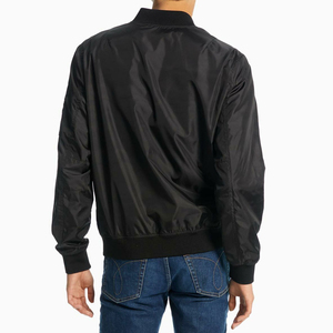 Chaqueta Bomber de Cuero Negra para Hombre, Cuello Alto, Color Sólido, Estilo Casual de Invierno, Corte Regular, Exterior de PU, con Capucha, Estilo Urbano - Product Image 5