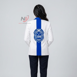 เสื้อแจ็คเก็ตเบลเซอร์ปักลายสมาคมนักศึกษาหญิงเดวีน ไนน์ เซต้า ฟิ เบต้า สำหรับผู้หญิง |   ผ้าวอร์สเตดแบบสั่งทำพิเศษสำหรับชมรมนักเรียนหญิง ZPB ป้องกันรอยยับ - Product Image 2