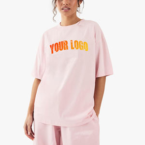 Nouveau T-shirt Oversize Femme Col Rond Été 2026 – Impression Graphique Personnalisée, Logo, Coton Écologique Séchage Rapide, Coupe Ample - Product Image 1