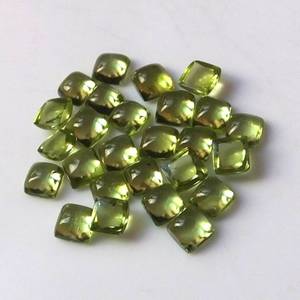 Peridoto natural de forma cuadrada, cabujón de base plana, color verde, tamaño de calidad, cabujón de peridoto, piedra preciosa suelta, piedra pulida para joyería - Product Image 3