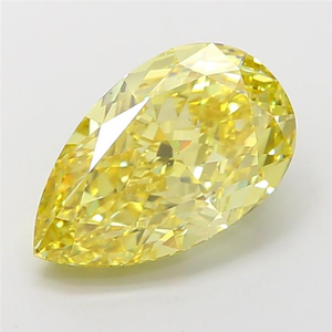 Diamant de laboratoire élégant de forme poire, jaune vif fantaisie, taille excellente, haute brillance, pierre lâche de type CVD 2A, pour la fabrication de bijoux. - Product Image 2