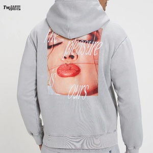 Sudadera con Capucha de Felpa Fina de Algodón Unisex TWILL SPORTS, Traje Deportivo Personalizado con Bordado de Paloma, Sudadera Lisa con Capucha para Entrenamiento Activo - Product Image 3