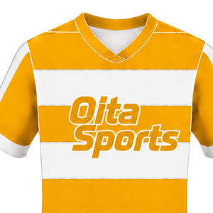 Golden <b>Yellow</b> White Short Sleeve Rugby Jersey Crew Neck Striped Rugby <b>Shirt</b> Athletic Performance Training Match Team Sportswear - Product Image 3