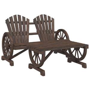 Conjunto de Muebles de Jardín Ergonómicos Grandes de Madera de Abeto Macizo con Aspecto Quemado, Muebles de Exterior Duraderos - Product Image 2