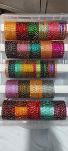 Venta al por Mayor de Brazaletes de Vidrio Multicolor para Mujer, Joyería Tradicional India Colorida para Bodas y Festivales - Product Image 3