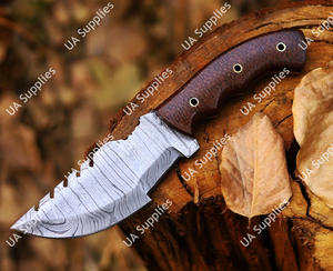 Couteau de chasse et de camping multifonctionnel à lame fixe en acier Damas fait main de haute qualité, fabrication directe usine, OEM/ODM - Product Image 3