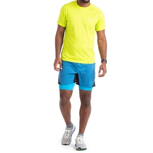 กางเกงขาสั้นออกกำลังกายผู้ชาย สีน้ำเงินล้วน ผ้าฝ้าย ใส่เล่นกีฬาวิ่ง จ๊อกกิ้ง ใส่ลำลองในฤดูร้อน เอวกลาง มีซิปและกระเป๋า เป็นมิตรกับสิ่งแวดล้อม แห้งเร็ว - Product Image 4