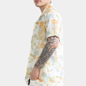 เสื้อเชิ้ตแขนสั้นลายดอกไม้สำหรับผู้ชาย ปกคอปก ผ้าป๊อปลิน เสื้อฮาวายสำหรับใส่ชายหาดในฤดูร้อน - Product Image 5