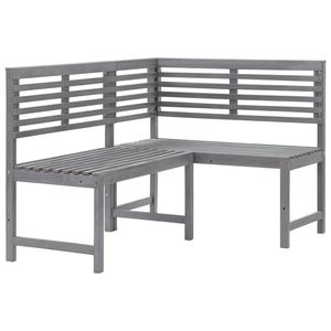 Solid Acacia Wood Patio <b>Corner</b> <b>Bench</b> in Gray 55.1" Durable and Stylish! - Product Image 1