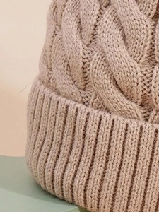 Bonnet tricoté unisexe pour femme, style pêcheur, à revers court, en coton 100% jacquard rayé, personnalisable avec logo de marque privée, vente en gros - Product Image 3