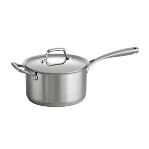Modern Eco-Friendly Stainless Steel <b>Sauce</b> <b>Pan</b> with Heavy-Duty Base for Oil-Free Cooking and Nonreactive Surface - Product Image 1