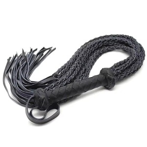 Fouet d'équitation SPALL JP SPORTS en cuir véritable de vachette, fouet d'équitation avec poignée en cuir, outil d'entraînement pour chevaux, équitation, BDSM - Product Image 5
