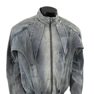 Mens Oversized <b>Denim</b> Jacket Relaxed Street Fashion Loose Fit Washed Jean Outerwear Casual Daily Layer <b>Coat</b> - Product Image 5