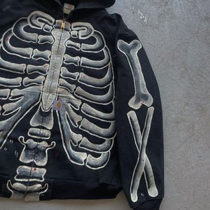 Nouvelle veste en jean à capuche zippée, délavée à l'acide, coupe oversize, en toile de coton vierge, style streetwear vintage, pour homme - Product Image 3