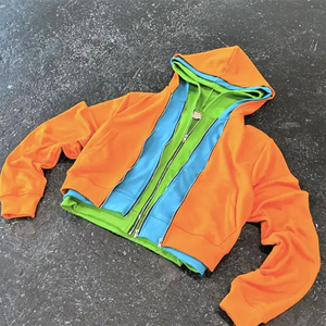 เสื้อฮู้ดดี้สตรีทแวร์ผ้าฝ้ายฟลีซ 100% สไตล์วินเทจ สีสโตนวอช ทรงปกติ มีกระเป๋า ซ้อนสามชั้น ใส่ได้ทั้งชายและหญิง สำหรับฤดูหนาว - Product Image 6