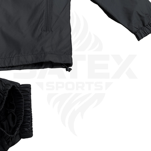 OEM High Quality Wind Breaker Polyester Nylon Tracksuit <b>Black</b> <b>Windbreaker</b> Set - Product Image 3