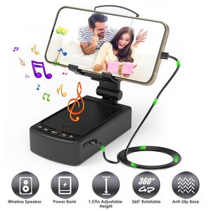 Altavoz Inalámbrico HD con Sonido Envolvente, Soporte para Teléfono Celular, Banco de Energía Portátil Plegable con Base Antideslizante, Cargador Multifunción - Product Image 1