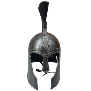 Casque antique de Troie fait main en acier doux noir prune pour adulte, idéal pour la reconstitution historique et les costumes de bataille. - Product Image 1