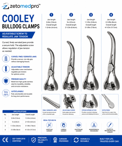 COOLEY - Abrazaderas Curvas Tipo Bulldog con Tornillo de Tensión Ajustable, Mordazas Dentadas, Múltiples Longitudes de Mordaza, ZETOMEDPRO - Product Image 4