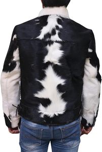 Blouson en cuir de vachette pour homme, style motard, avec poils, nouvelle collection 2026, sur mesure - Product Image 5