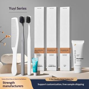 <span class=keywords><strong>Kit</strong></span> de toilette jetable avec brosse à dents à poils souples et dentifrice pour hôtels et gîtes, logo personnalisable disponible - Product Image 2