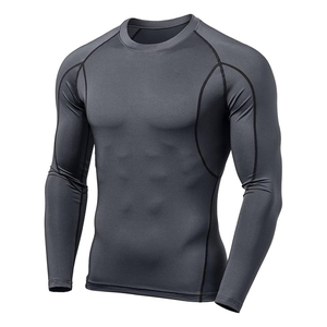 Camiseta de Compresión de Manga Larga Blanca para Hombre, Spandex/Poliéster, Secado Rápido, Top Deportivo de Manga Larga, UPF50+, Transpirable, Ecológica - Product Image 4