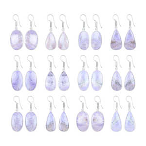 Pendientes Colgantes de Jade Lavanda Natural Único, Semipreciosos, Chapados en Plata y Latón, Bonitos, para Regalo de Fiesta o Boda para Mujeres y Niñas - Product Image 4
