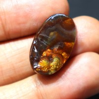 Cabochon en Agate de Feu Mexicaine Naturelle Druzy, Bijou Unique Fait Main en Agate de Feu, Cabochon en Agate de Feu Poli pour la Fabrication de Bijoux