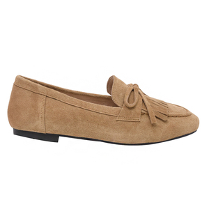 Ann'S Genuine Leather Tassel Loafers Suede Moccasin Flats Fringe Slip on Brown Preppy Arch <b>Support</b> Casual Shoes All Seasons - Product Image 2