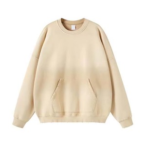Sudadera Extra Grande para Hombre, Cuello Redondo, 100% Algodón, Color Sólido, con Bolsillo, Informal, Tejida, de Invierno, Secado Rápido, Ecológica - Product Image 1