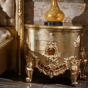 Classic French European Luxury <b>Antique</b> Bedroom Set Solid Mahogany Wood Carved Gold Royal Upholstered Bed <b>Frame</b> Storage for - Product Image 6