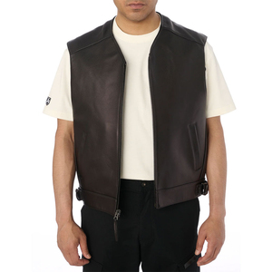 High Quality Men's <b>Leather</b> <b>Jacket</b> with Stand Collar Canvas Fabric Full Zipper Closure-Wholesale Top Selling Windproof Waterproof - Product Image 3