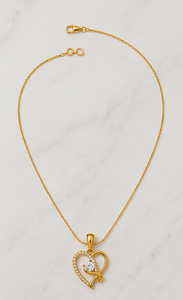 Collar con Colgante de Doble Corazón en Plata de Ley 925 con Baño de Oro Rosa y Circonita Cúbica para Mujer - Product Image 3