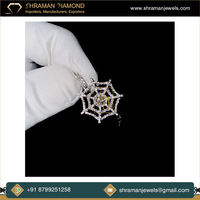 Pendentif Araignée Suspendue en Or Massif 14K, Sertie de Diamants Naturels VS, Design Unique et Tendance, Breloques en Diamants Naturels, Colliers de Joaillerie Fine, Cadeau