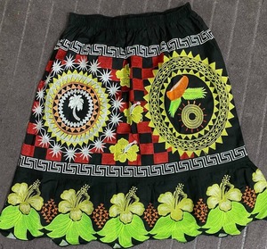 Falda Polinesia Femenina en Oferta, Falda Midi con Estampado Floral Bordado y Cintura Elástica para Mujer - Product Image 3