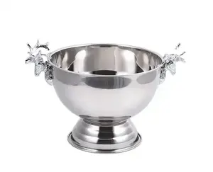 Bol à champagne en aluminium poli pour refroidir les bouteilles, idéal pour la maison et les réceptions. - Product Image 1