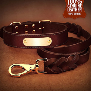 Colliers pour chiens en cuir PU coloré, dernières tendances, accessoires pour animaux de compagnie, vente directe d'usine, motifs unis, colliers en cuir pour chiens. - Product Image 2