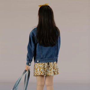 Newest Fashion Denim <b>Jacket</b> Kids Loose Print Single-breasted Blue Outwear Spring Autumn Cute Youth Girl's Denim <b>Jacket</b> - Product Image 3