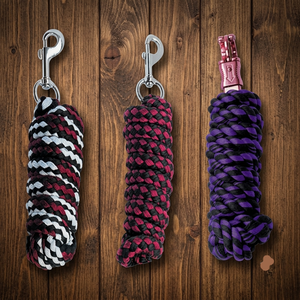 Corde de conduite équestre en nylon tressé avec crochet anti-panique, longueur personnalisée, corde de conduite bicolore colorée pour chevaux - Product Image 2