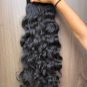 Extensions de cheveux naturels bouclés indiens TG, 100 % vierges non traités, provenant d'un seul donneur, double trame, pour pose à la machine - Product Image 1