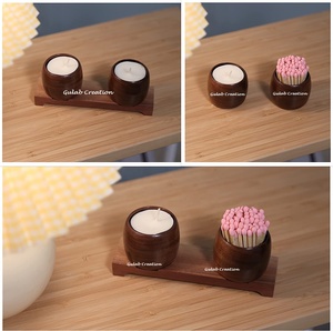 Candelabro de luces de té multiusos con bandeja decorativa - Product Image 2