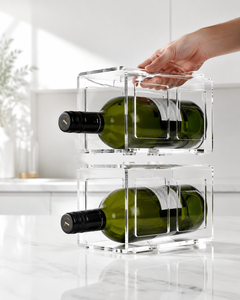 Sophisticated Acrylic LED Lit for Freestanding <b>Wine</b> Bottle Holder for Elegant Display and Showcasing of Your <b>Wine</b> Collection - Product Image 1