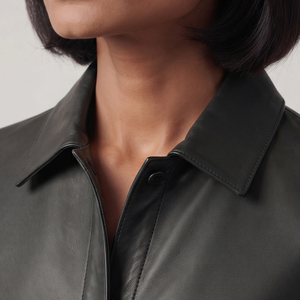 Women's Business <b>Leather</b> Dress <b>Shirt</b> Girls Button <b>Leather</b> <b>Shirts</b> Women's Genuine <b>Leather</b> Fashion <b>Shirt</b> - Product Image 5