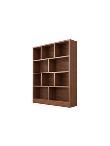 Librería moderna de madera con forma de cubo, con diez compartimentos y estanterías abiertas para almacenamiento en el hogar, la oficina o la sala de estar. - Product Image 5