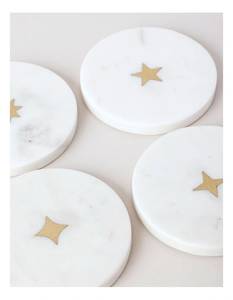 Eco-Friendly Natural <b>Marble</b> <b>Coasters</b> Modern Luxury Design Durable Washable Round Drink Holders Customizable Color & Logo Kitchen - Product Image 6